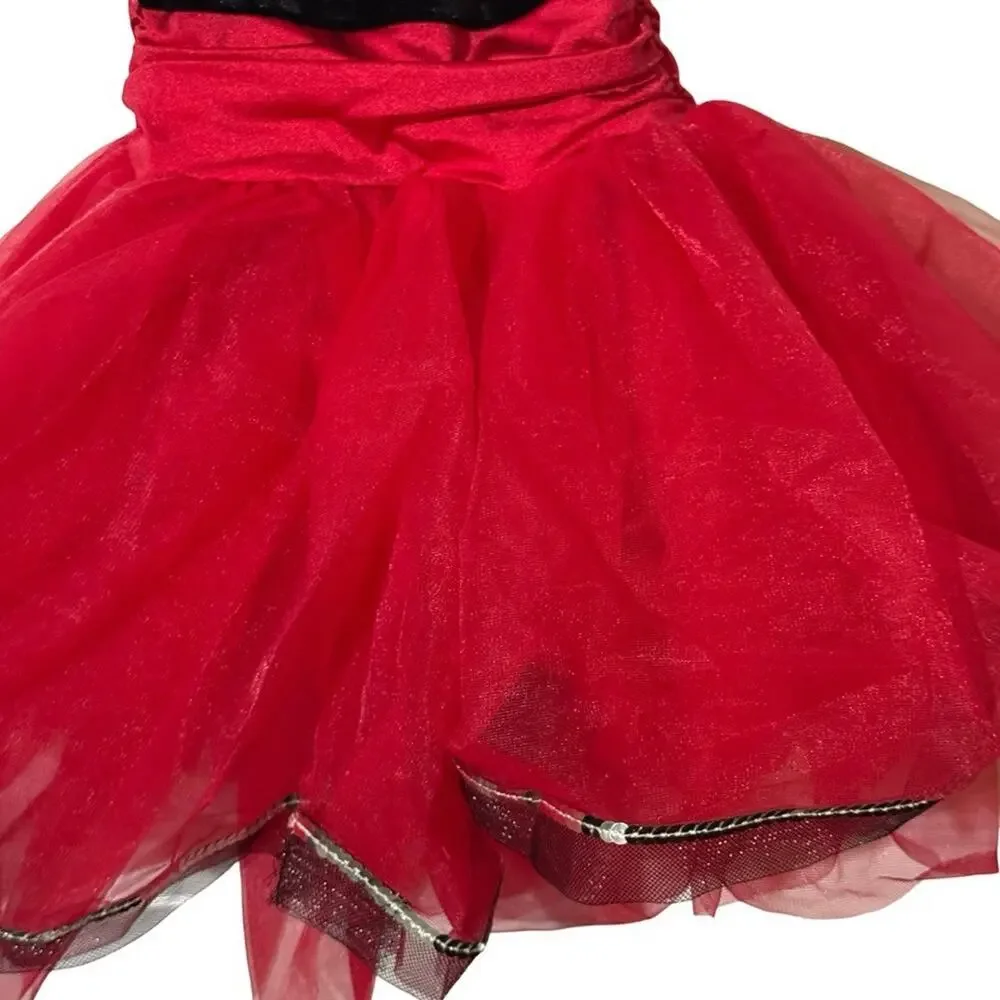 Weissman Moses 14939 Showtime Velvet Bodice Dance Black Red Pageant sz L C